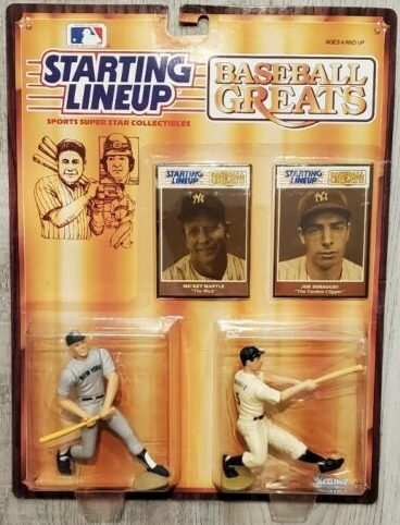 1989 Starting Lineup Baseball Greats Mickey Mantle Joe DiMaggio Kenner Figure 01 for sale online